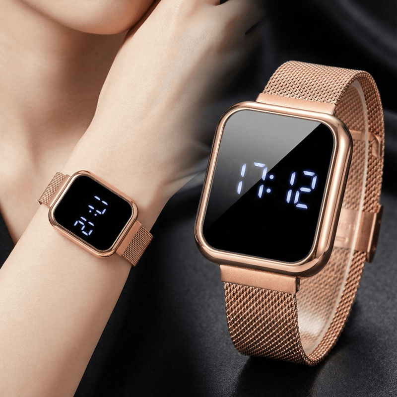 Luxury Watch Price - Modne prostokątne zegarki cyfrowe dla kobiet